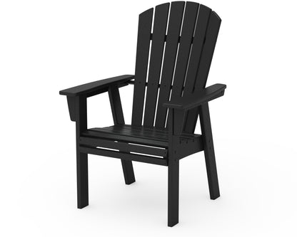 POLYWOOD® Nautical Curveback Adirondack Dining Chair in Black
