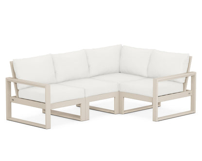 POLYWOOD® EDGE 4-Piece Modular Deep Seating Set in Sand / Natural Linen