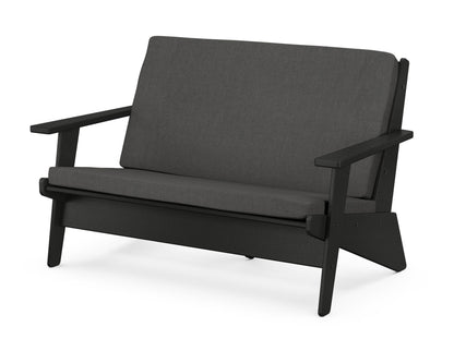 POLYWOOD® Riviera Modern Lounge Loveseat in Black / Spectrum Carbon