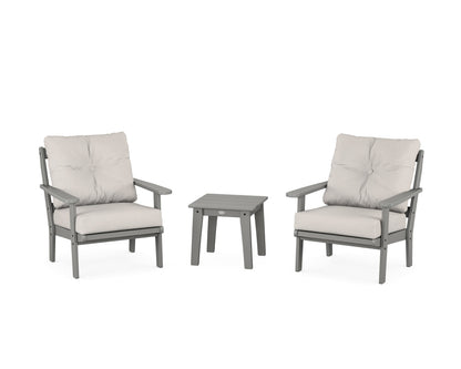 POLYWOOD® Mission 3-Piece Deep Seating Set in Slate Grey / Cast Ash