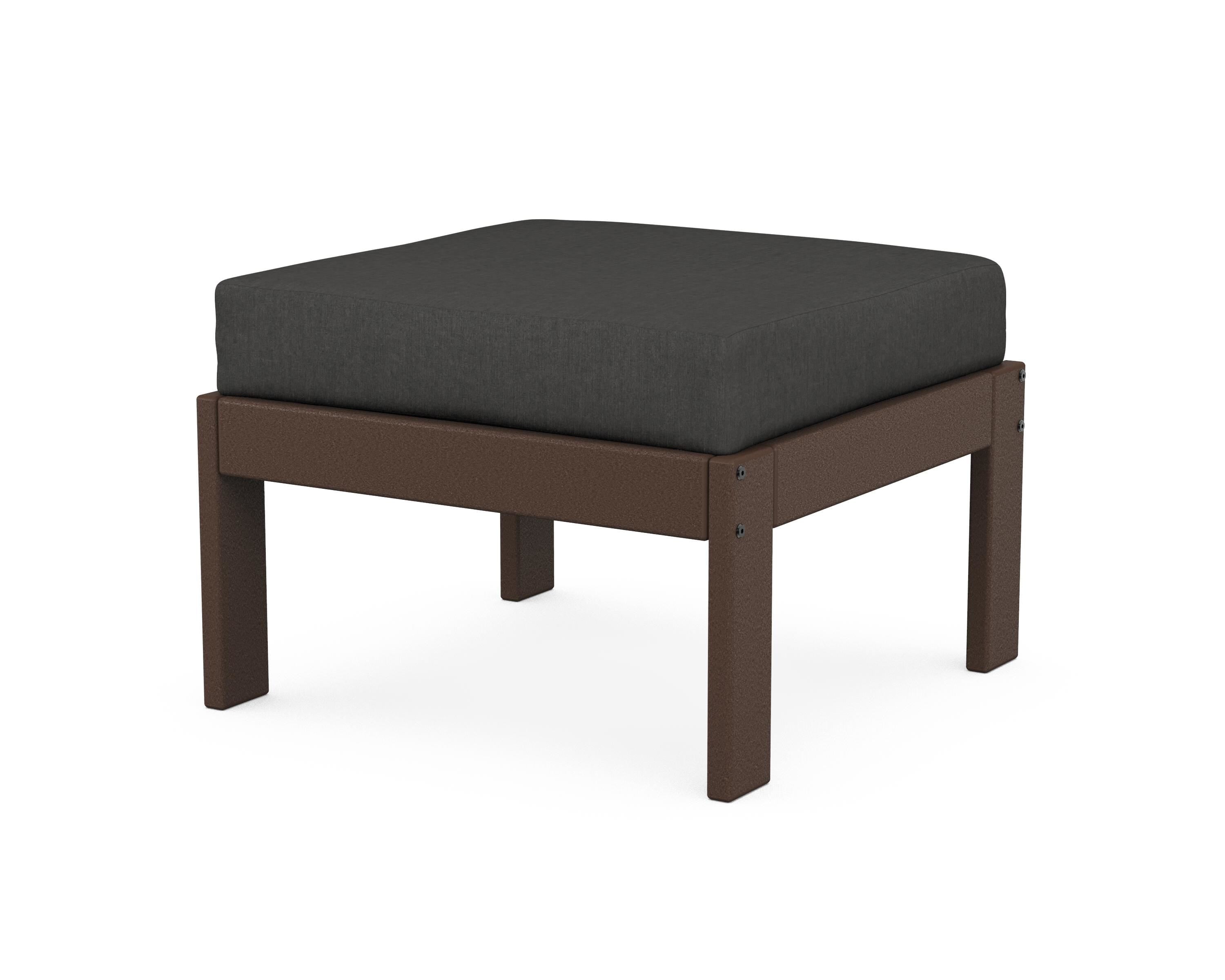POLYWOOD® Vineyard Modular Ottoman in Mahogany / Spectrum Carbon