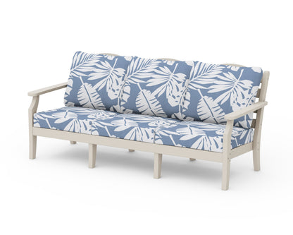 Draper James™ by  POLYWOOD® Savannah Deep Seating Sofa in Sand / Leaf Sky Blue