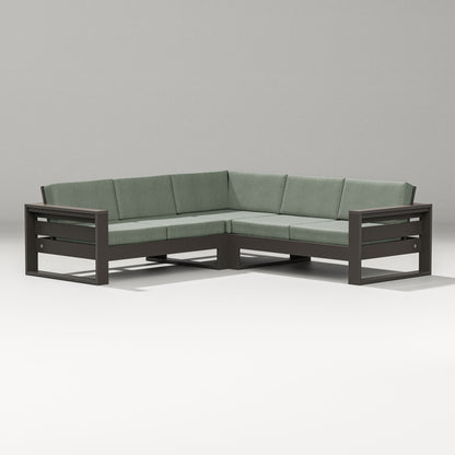PW Designer Series Latitude Corner Sectional in Vintage Coffee / Cast Sage