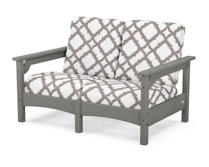 POLYWOOD® Club Loveseat in Slate Grey / Trellis Grey Mist