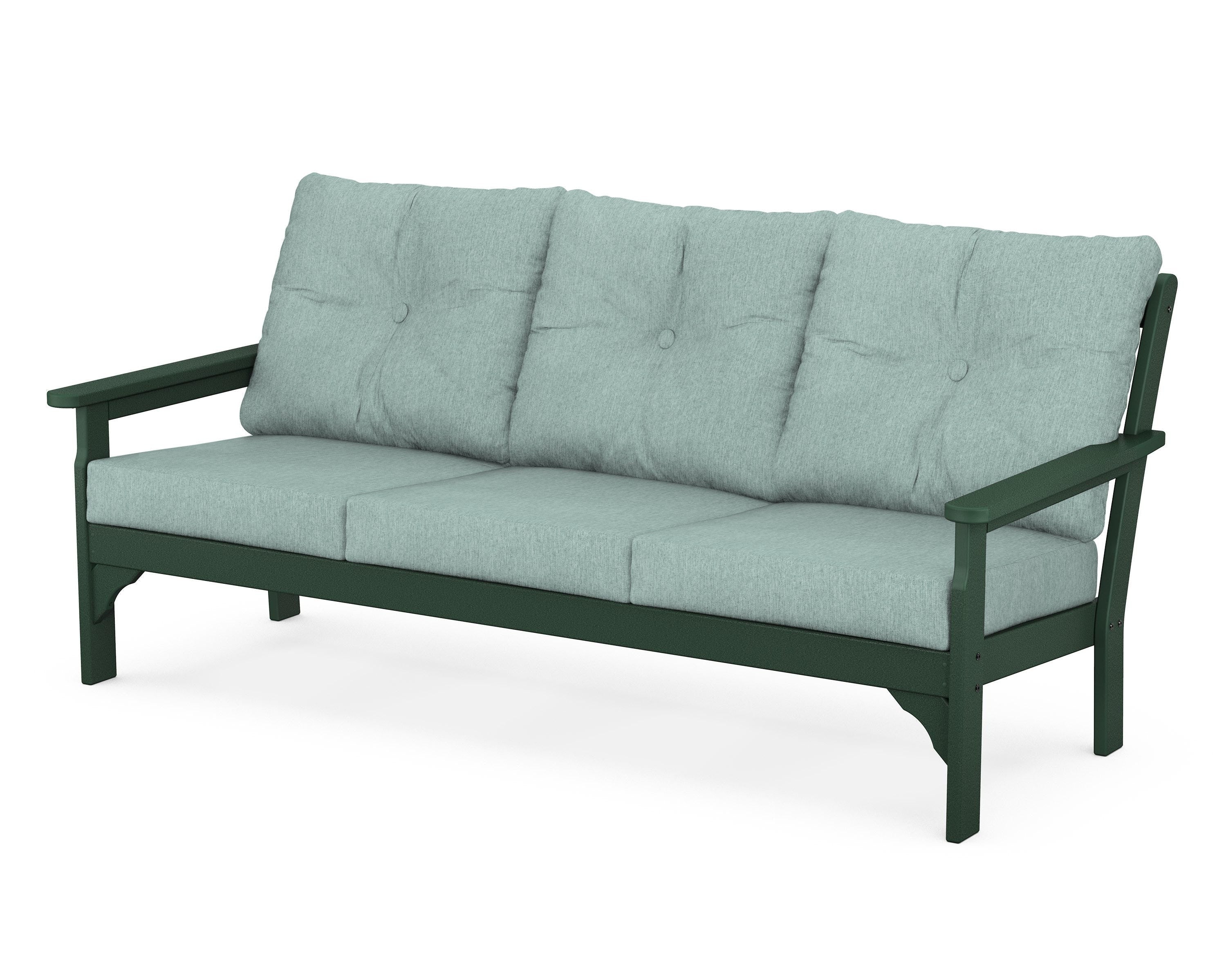 POLYWOOD® Vineyard Deep Seating Sofa in Green / Glacier Spa