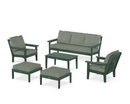 Country Living Cottage 6-Piece Lounge Sofa Set in Green / Cast Sage