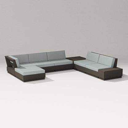 PW Designer Series Elevate 8-Piece Corner Sectional in Vintage Coffee / Spa