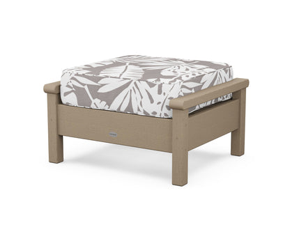 POLYWOOD® Harbour Deep Seating Ottoman in Vintage Sahara / Leaf Grey Mist