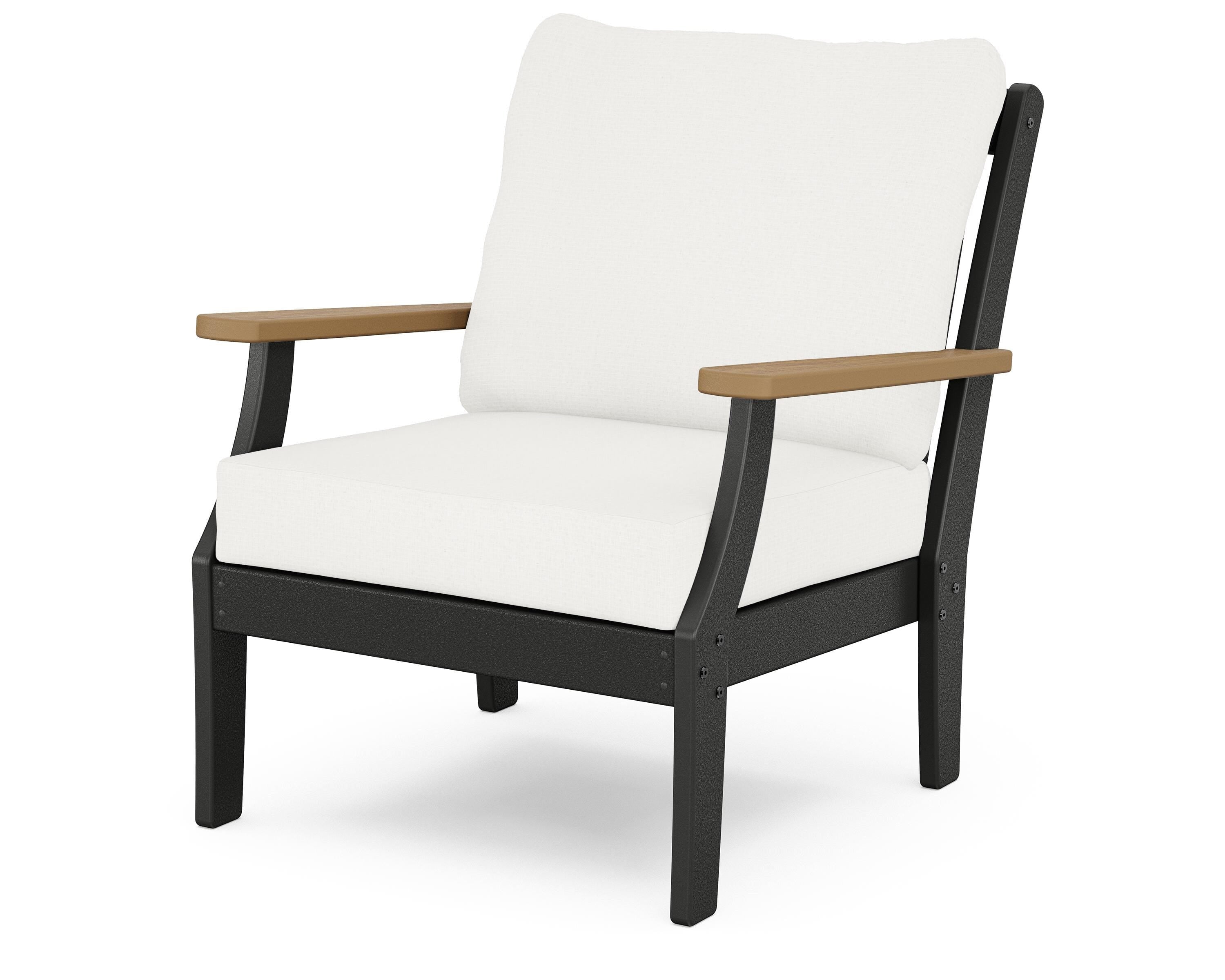 POLYWOOD® Braxton Deep Seating Chair in Black / Natural / Natural Linen
