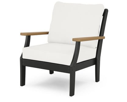 POLYWOOD® Braxton Deep Seating Chair in Black / Natural / Natural Linen