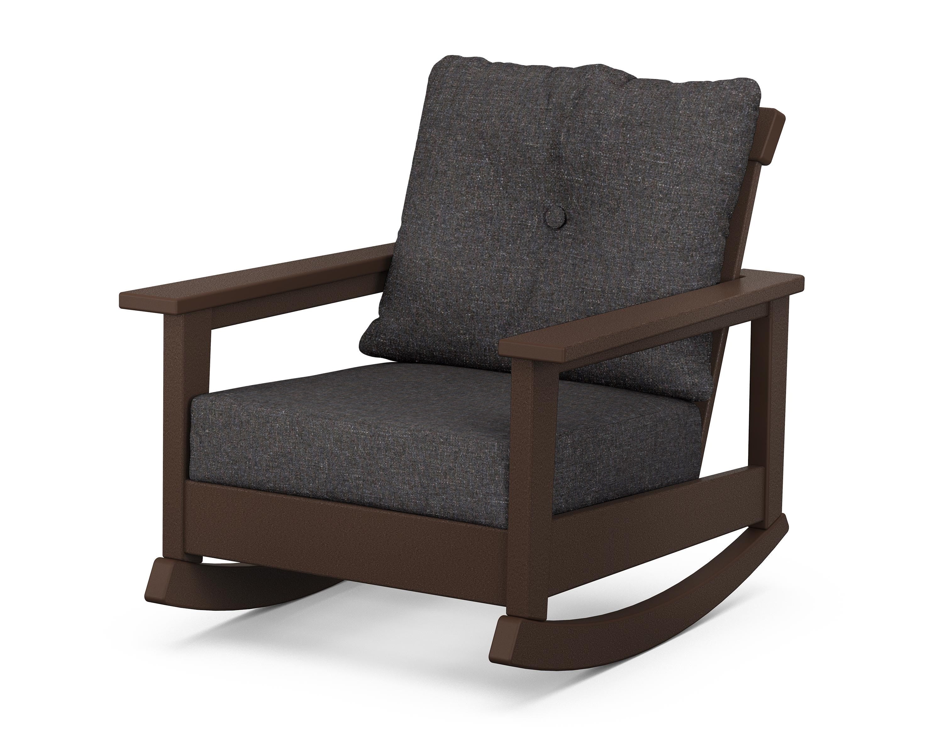 POLYWOOD® Prescott Deep Seating Rocking Chair in Mahogany / Ash Charcoal