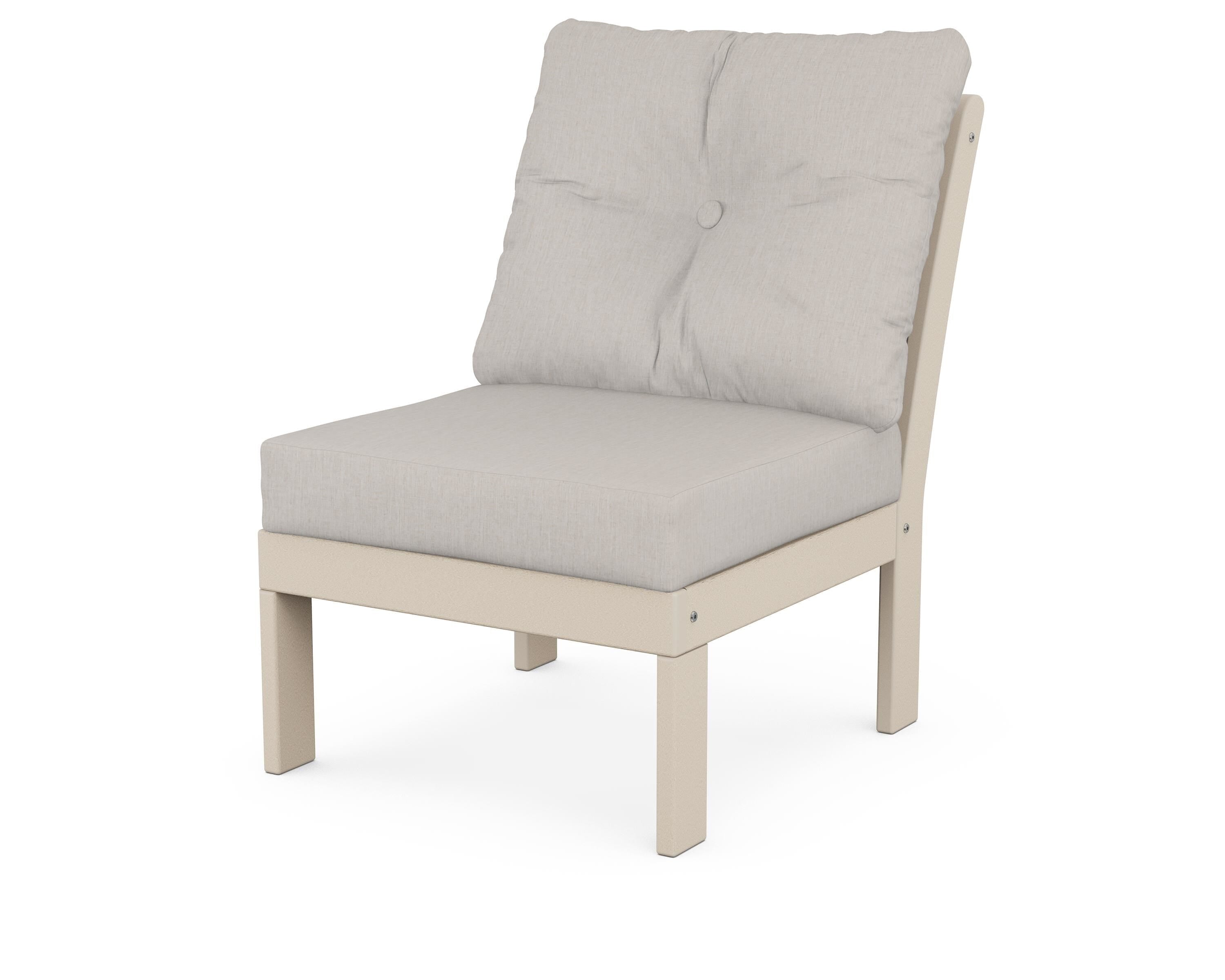 POLYWOOD® Vineyard Modular Armless Chair in Sand / Cast Ash