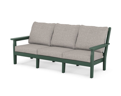 POLYWOOD® Chippendale Deep Seating Sofa in Green / Weathered Tweed