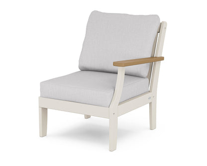 POLYWOOD® Braxton Modular Right Arm Chair in Sand / Natural / Granite