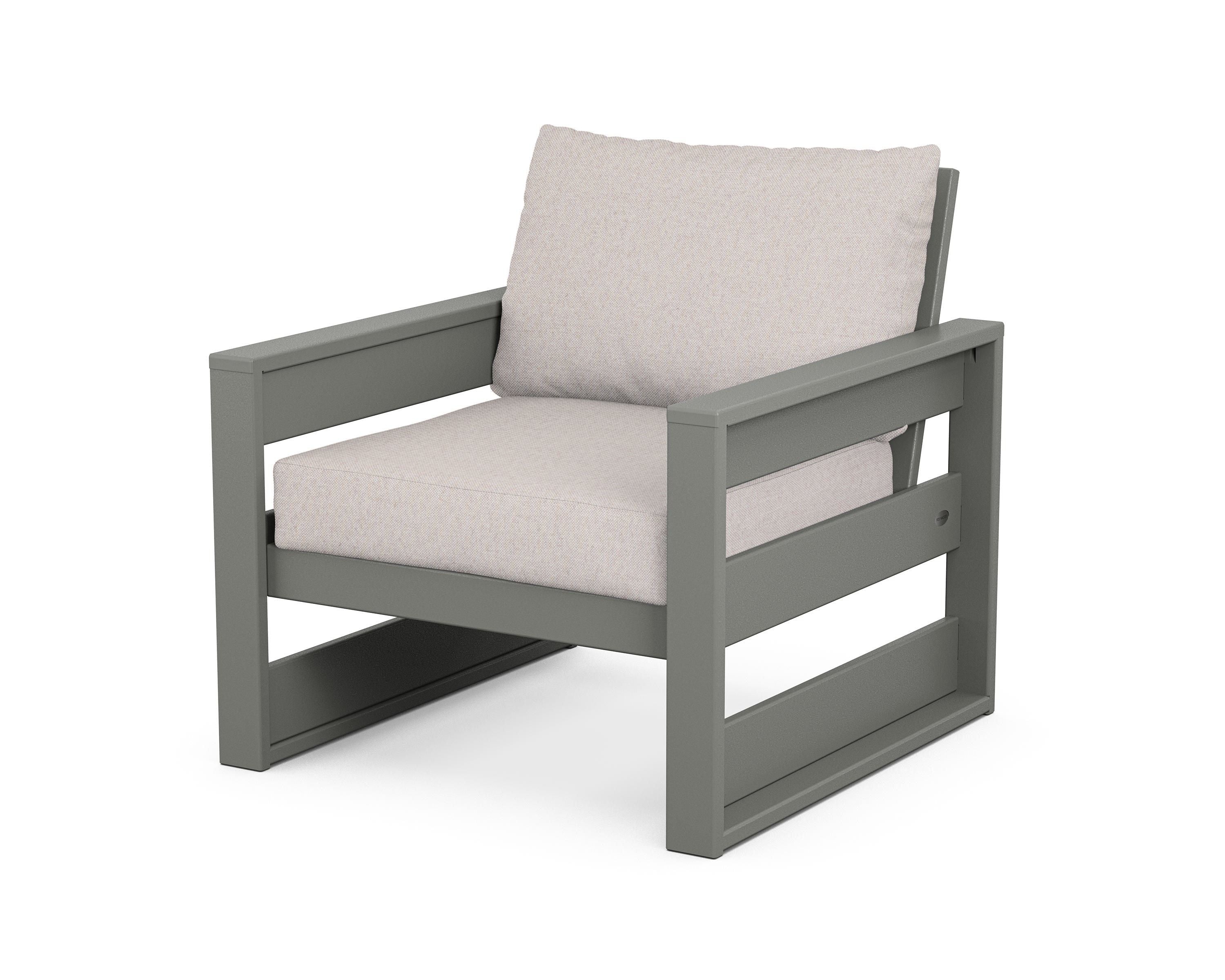 POLYWOOD® Westport Club Chair in Slate Grey / Dune Burlap