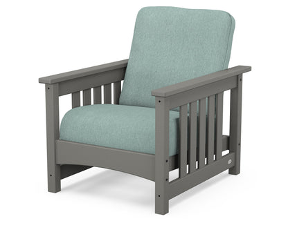 POLYWOOD® Club Mission Chair in Slate Grey / Glacier Spa