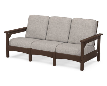 POLYWOOD® Club Sofa in Mahogany / Weathered Tweed