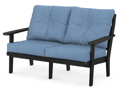 POLYWOOD® Lakeside Deep Seating Loveseat in Black / Sky Blue