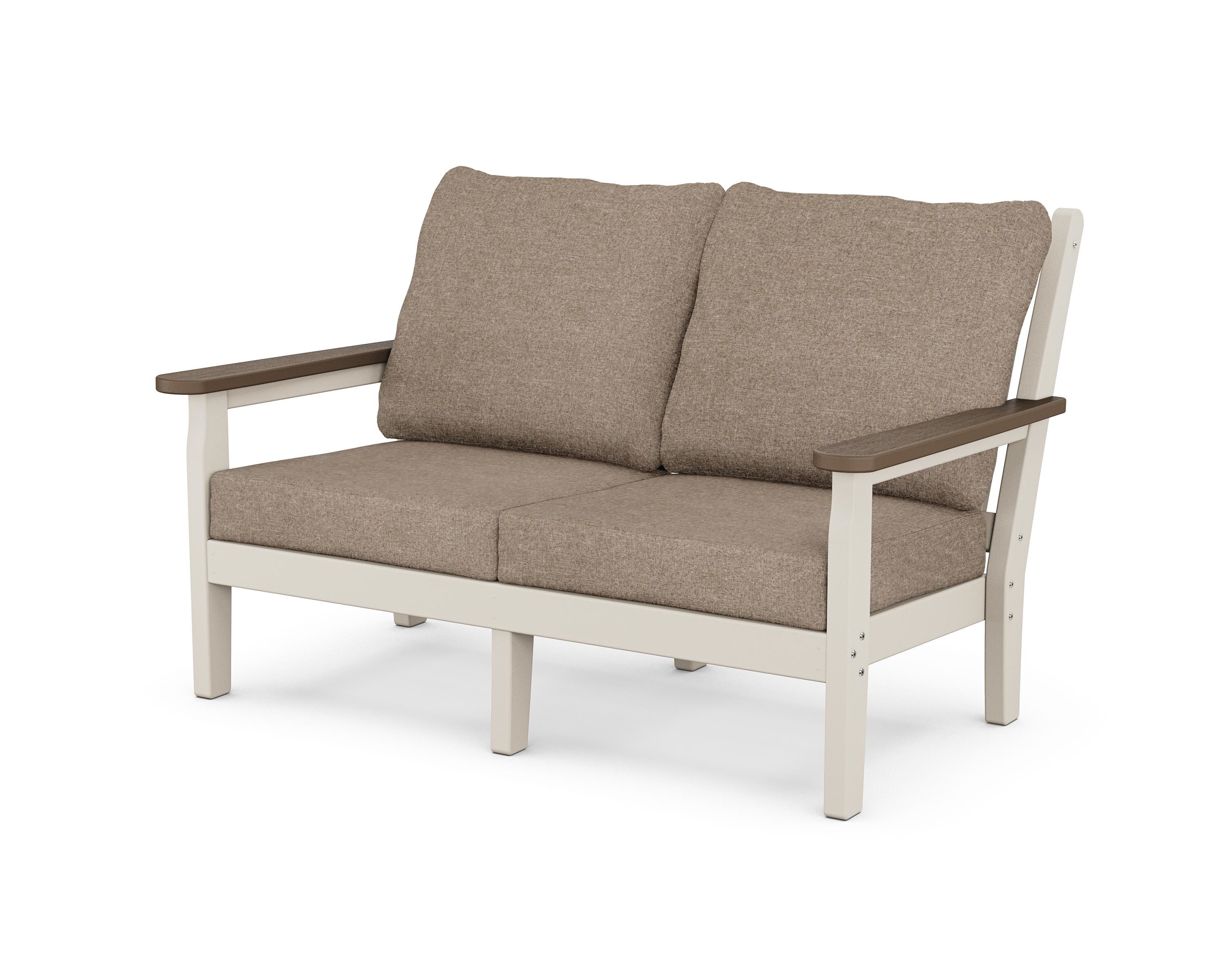 POLYWOOD® Chippendale Deep Seating Loveseat in Sand / Kona / Spiced Burlap