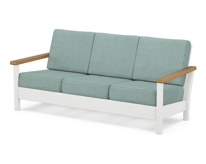 POLYWOOD® Harbour Deep Seating Sofa in White / Natural / Glacier Spa