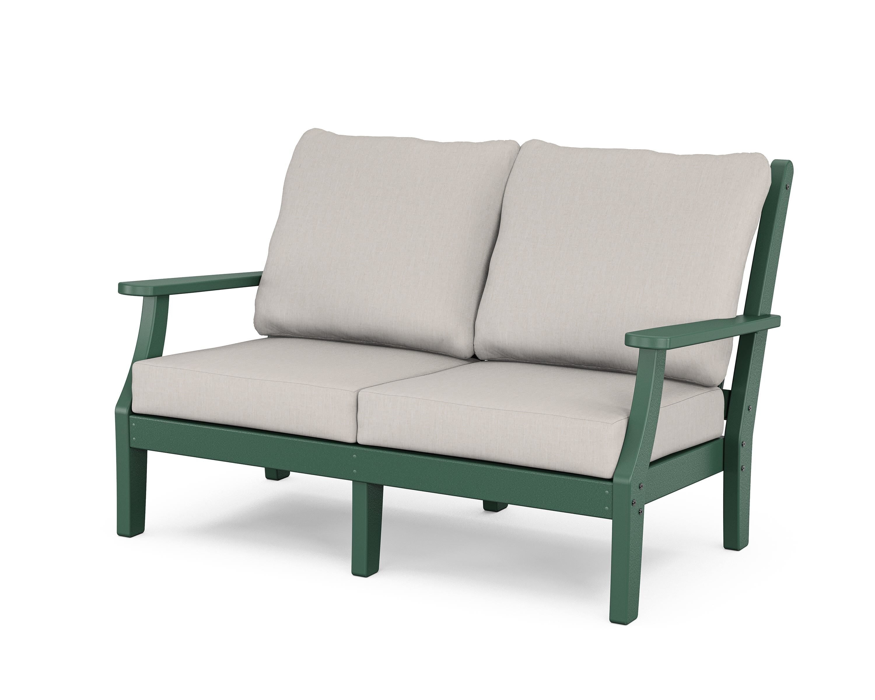 Country Living Wovendale Deep Seating Loveseat in Green / Cast Ash