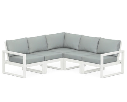 POLYWOOD® EDGE 5-Piece Modular Deep Seating Set in Vintage White / Spa
