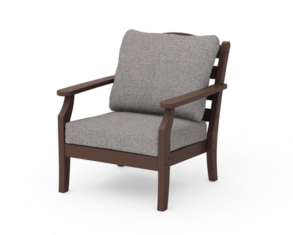 Draper James™ by  POLYWOOD® Savannah Deep Seating Chair in Mahogany / Grey Mist