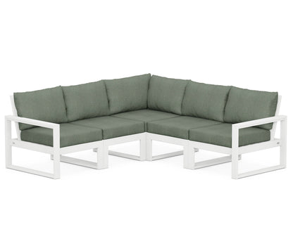 POLYWOOD® EDGE 5-Piece Modular Deep Seating Set in White / Cast Sage