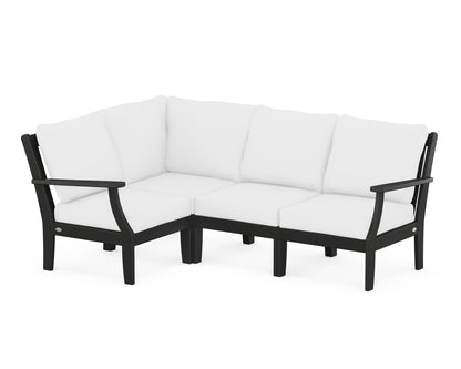 POLYWOOD® Braxton Modular 4-Piece Deep Seating Set in Black / Natural