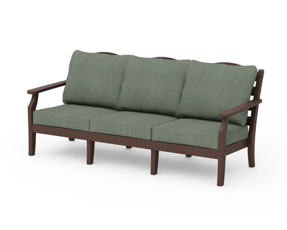 Draper James™ by  POLYWOOD® Savannah Deep Seating Sofa in Mahogany / Cast Sage