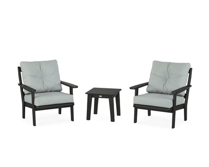 POLYWOOD® Mission 3-Piece Deep Seating Set in Black / Spa