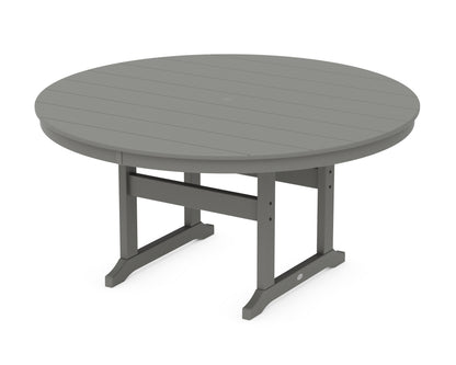 POLYWOOD® 60" Round Farmhouse Dining Table in Slate Grey