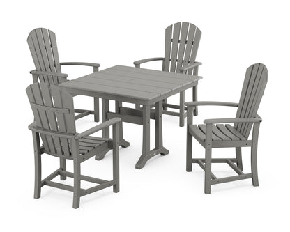 POLYWOOD® Palm Coast 5-Piece Farmhouse Dining Set With Trestle Legs in Slate Grey
