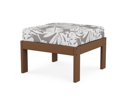 POLYWOOD® Vineyard Modular Ottoman in Teak / Leaf Grey Mist