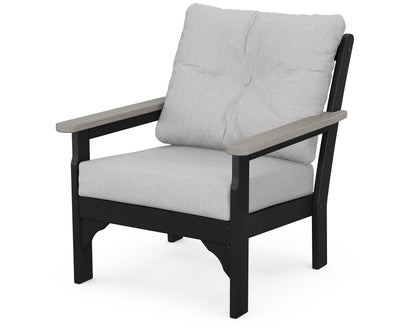 POLYWOOD® Vineyard Deep Seating Chair in Black / Driftwood / Granite