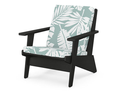 POLYWOOD® Riviera Modern Lounge Chair in Black / Leaf Glacier Spa