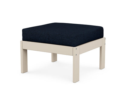 POLYWOOD® Vineyard Modular Ottoman in Sand / Marine Indigo