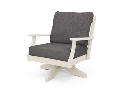 POLYWOOD® Braxton Deep Seating Swivel Chair in Sand / Ash Charcoal