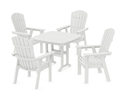 POLYWOOD® Nautical Curveback Adirondack 5-Piece Dining Set in White