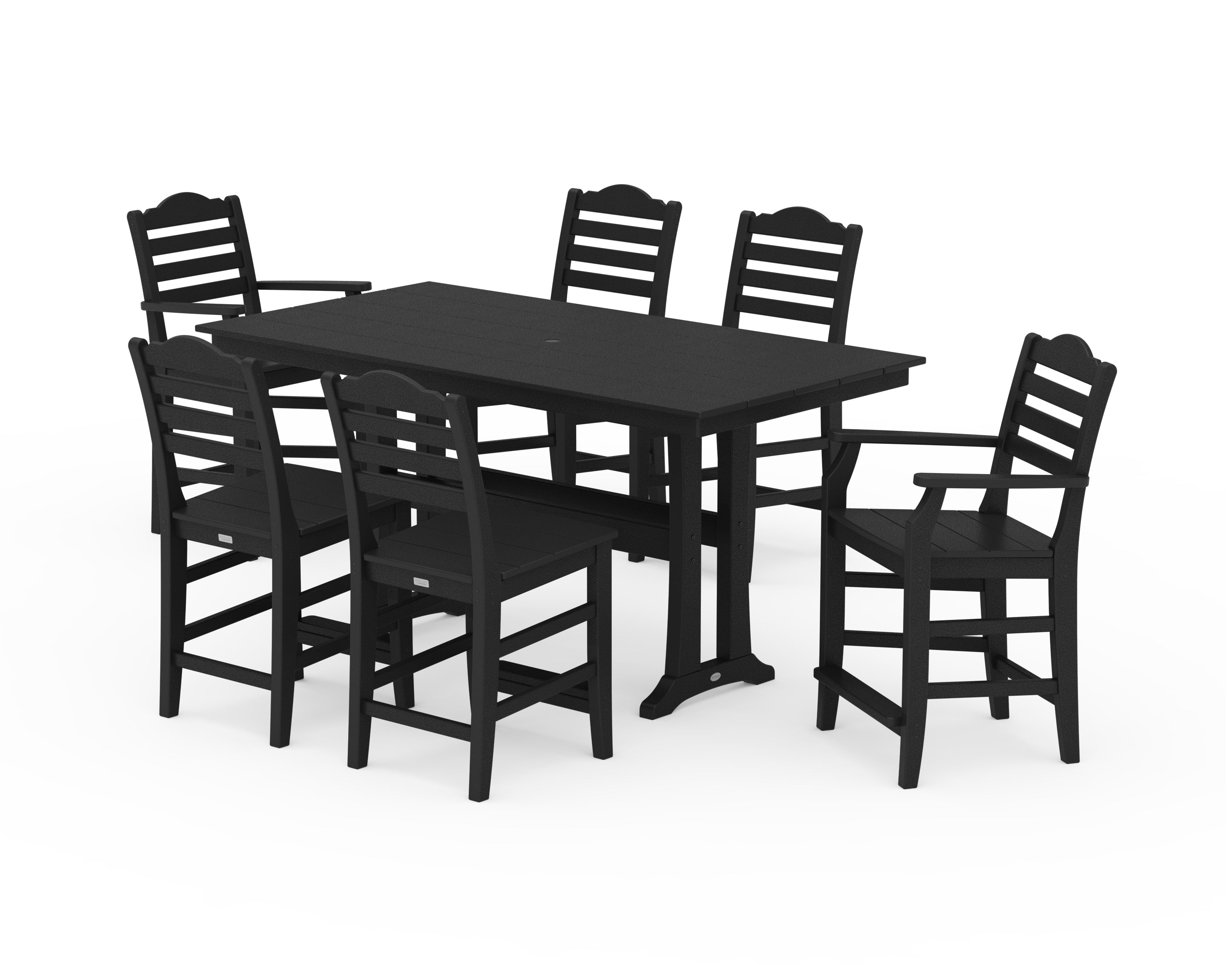Draper James™ by  POLYWOOD® Savannah 7-Piece Farmhouse Counter Set with Trestle Legs in Black