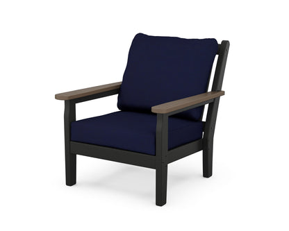 POLYWOOD® Chippendale Deep Seating Chair in Black / Kona / Navy