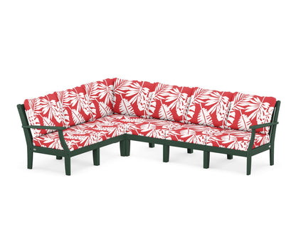 POLYWOOD® Braxton Modular 6-Piece Deep Seating Set in Green / Leaf Crimson
