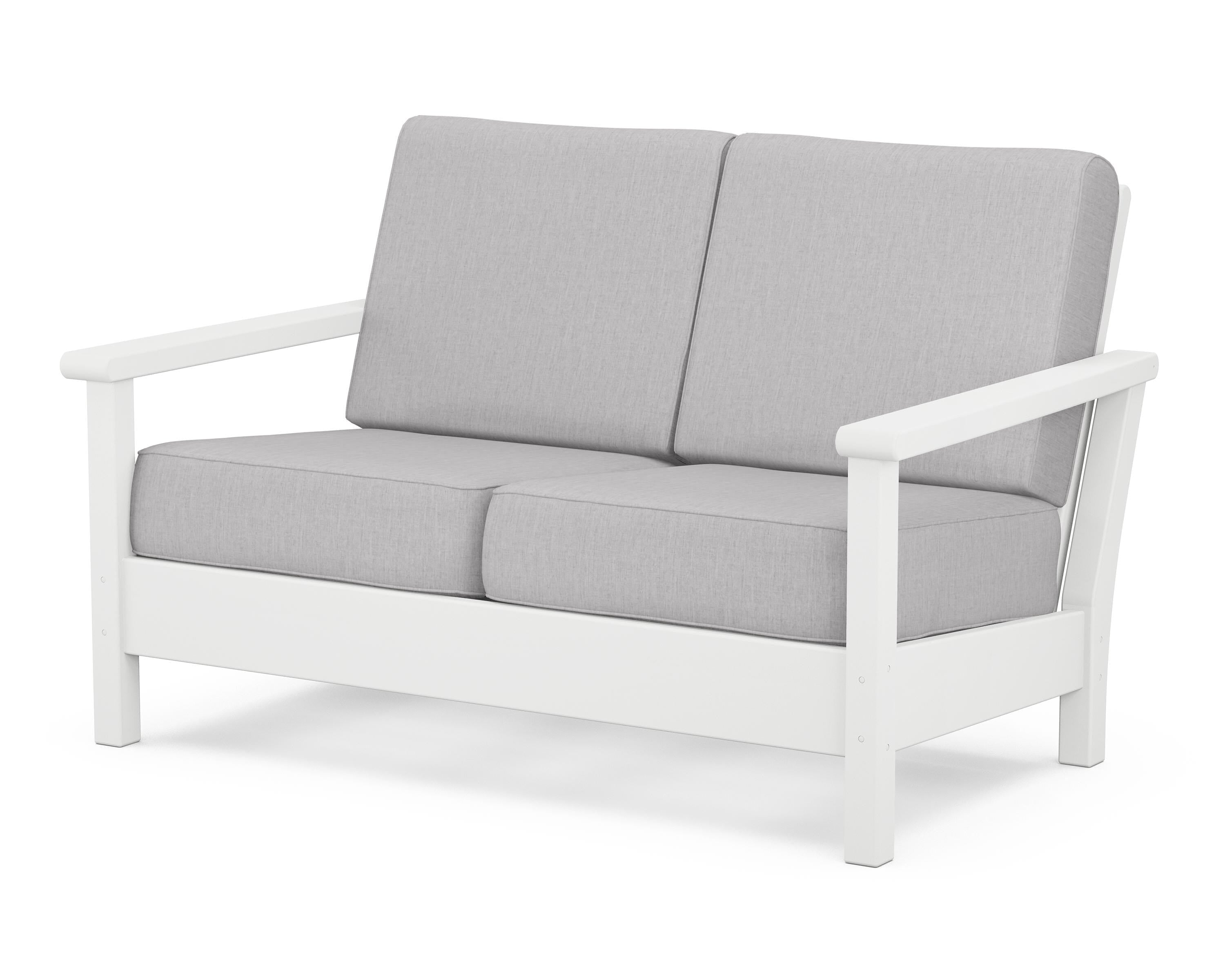 POLYWOOD® Harbour Deep Seating Loveseat in White / Granite