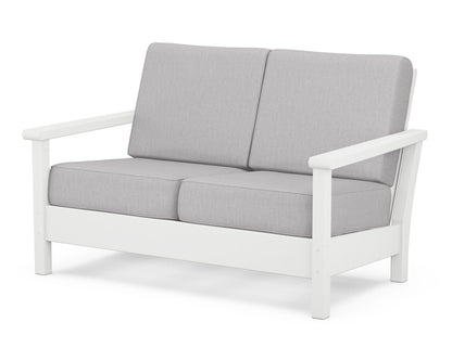 POLYWOOD® Harbour Deep Seating Loveseat in White / Granite