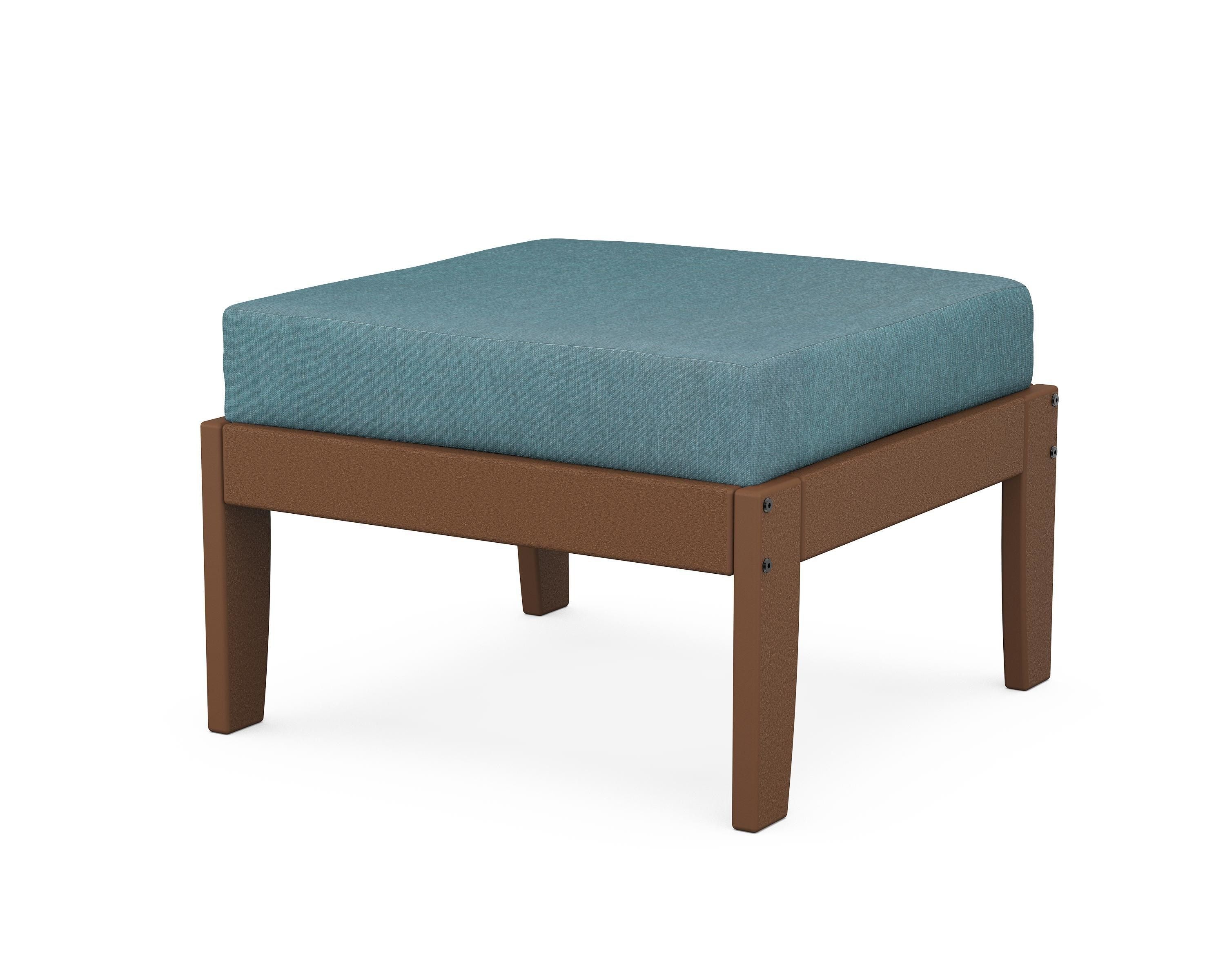 Unbranded Modular Ottoman - Classic in Teak / Ocean Teal