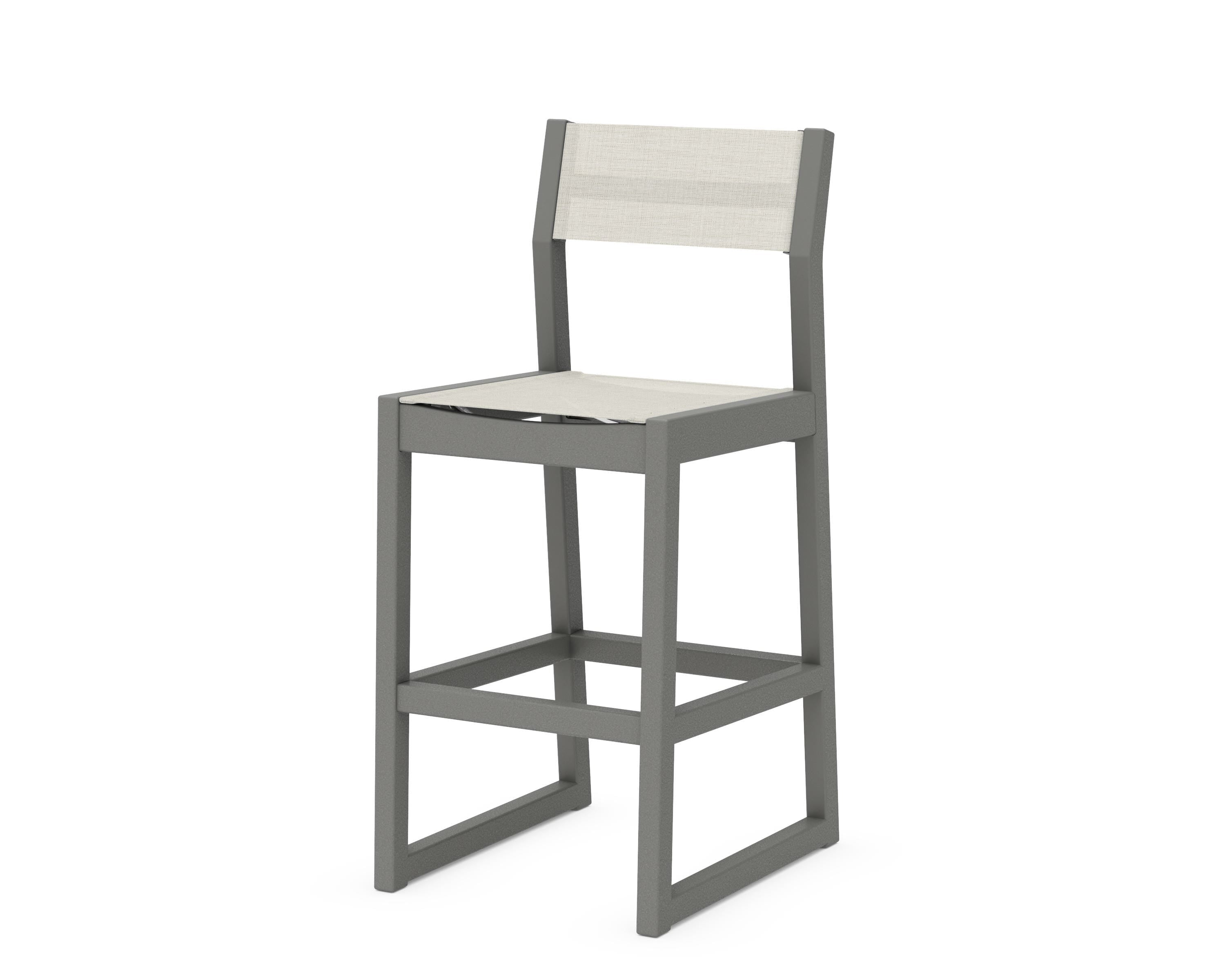 POLYWOOD® EDGE Sling Bar Side Chair in Slate Grey / Parchment Sling