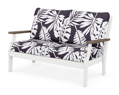 POLYWOOD® Braxton Deep Seating Loveseat in White / Kona / Leaf Navy