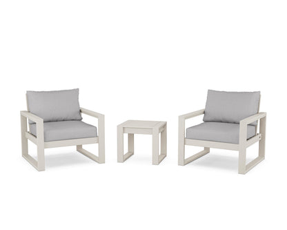 POLYWOOD® EDGE Sectional 3-Piece Deep Seating Set in Sand / Granite
