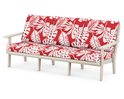 POLYWOOD® Lakeside Deep Seating Sofa in Sand / Leaf Crimson