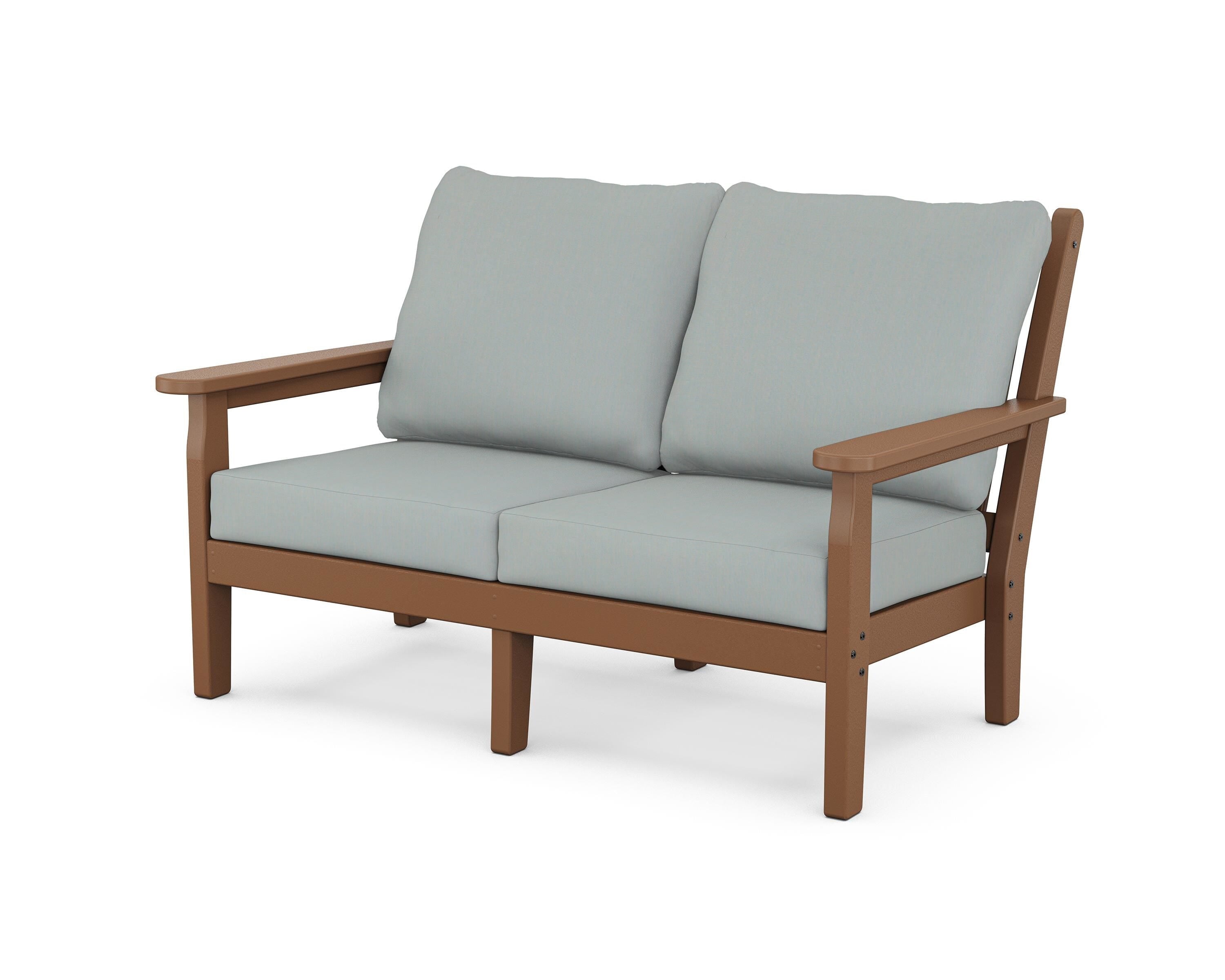 POLYWOOD® Chippendale Deep Seating Loveseat in Teak / Spa